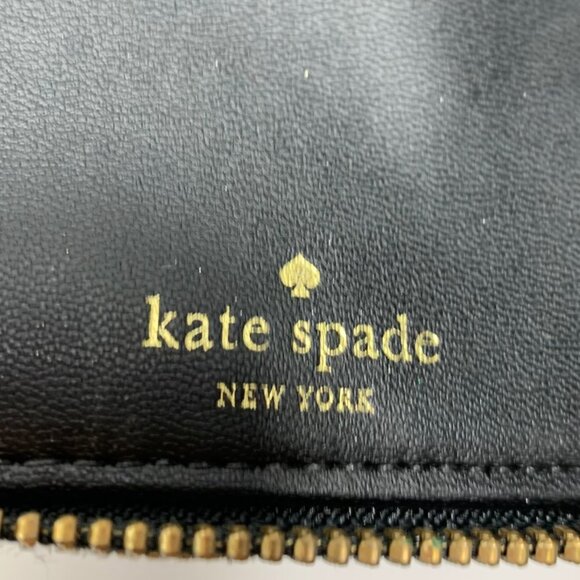 Kate Spade Grove St Anita Black Leather Double Zip Around Wallet Wristlet EUC - Picture 8 of 11
